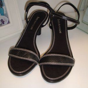 ENZO ANGIOLINI BLACK LEATHER SANDALS SIZE 6 1/2M BRAND NEW